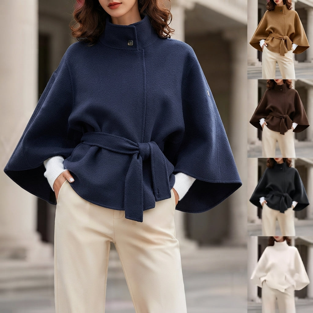 Poncho Chaira™ 2.0 - Luźny fason z golfem i paskiem