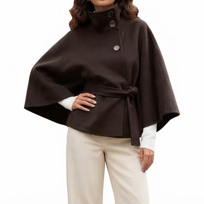 Poncho Chaira™ 2.0 - Luźny fason z golfem i paskiem
