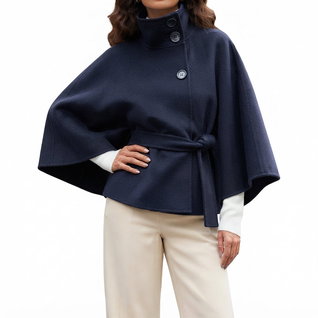 Poncho Chaira™ 2.0 - Luźny fason z golfem i paskiem